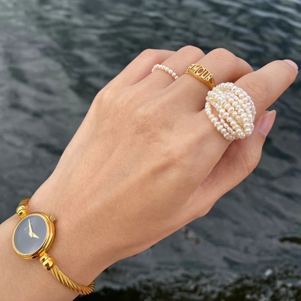 Freshwater Pear Layered Ring